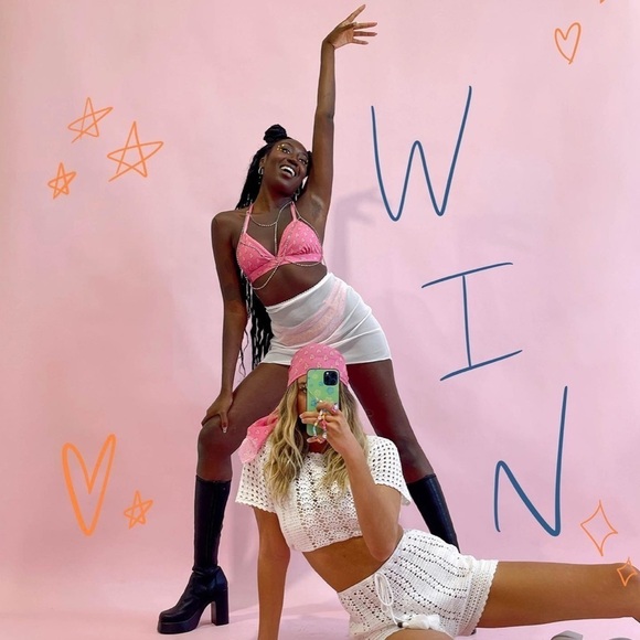 NWT Spell & The Gypsy Utopia Flamingo Tri Bralettes Size Large - Picture 4 of 6